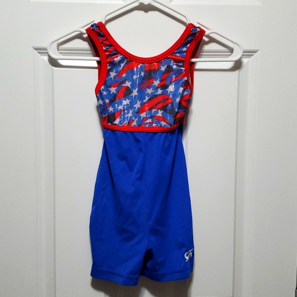 Girls Red, White & Blue Unitard